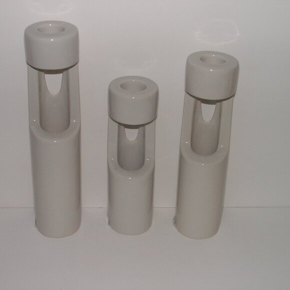 Mikasa Truck Bloom Set of 3 Vases Gray Ceramic - Picture 14 of 16